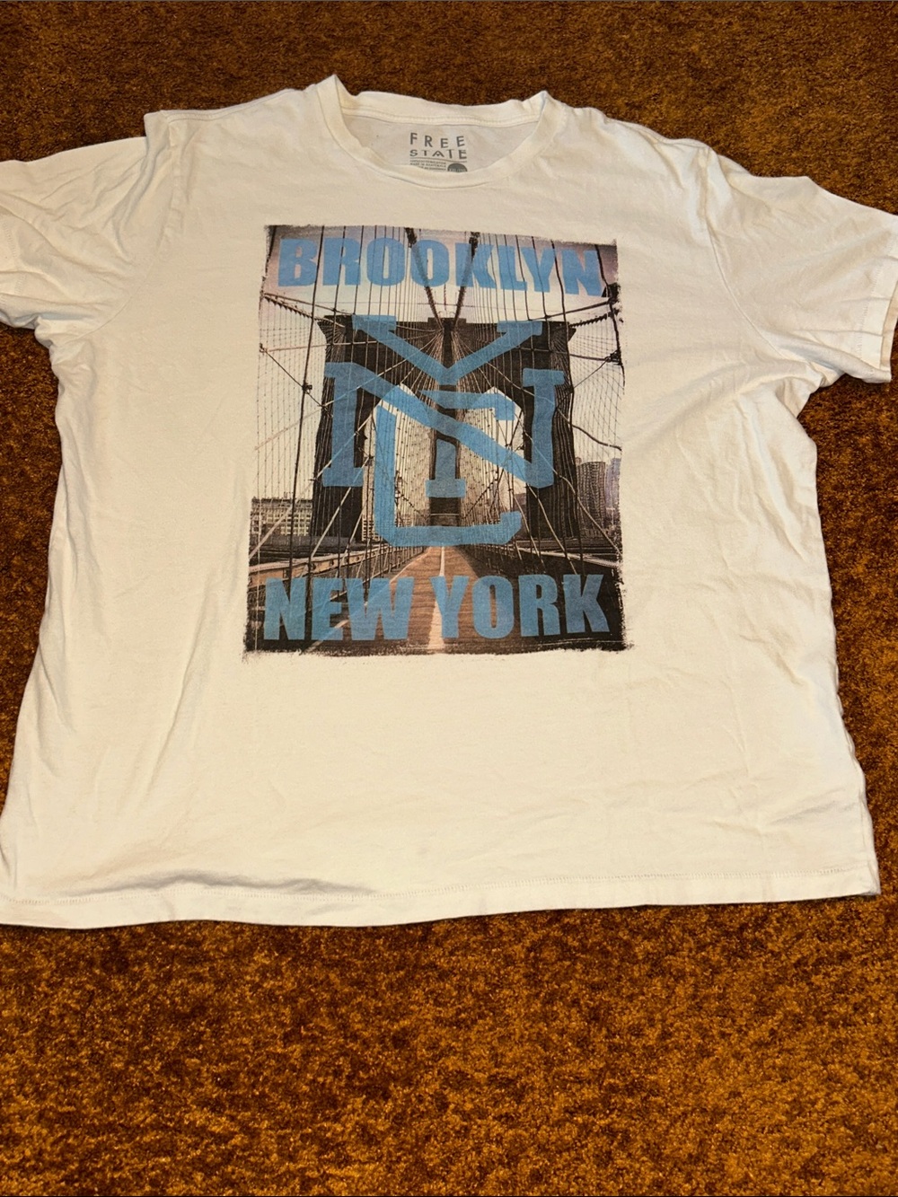 Free State New York Graphic Tee - White and Blue